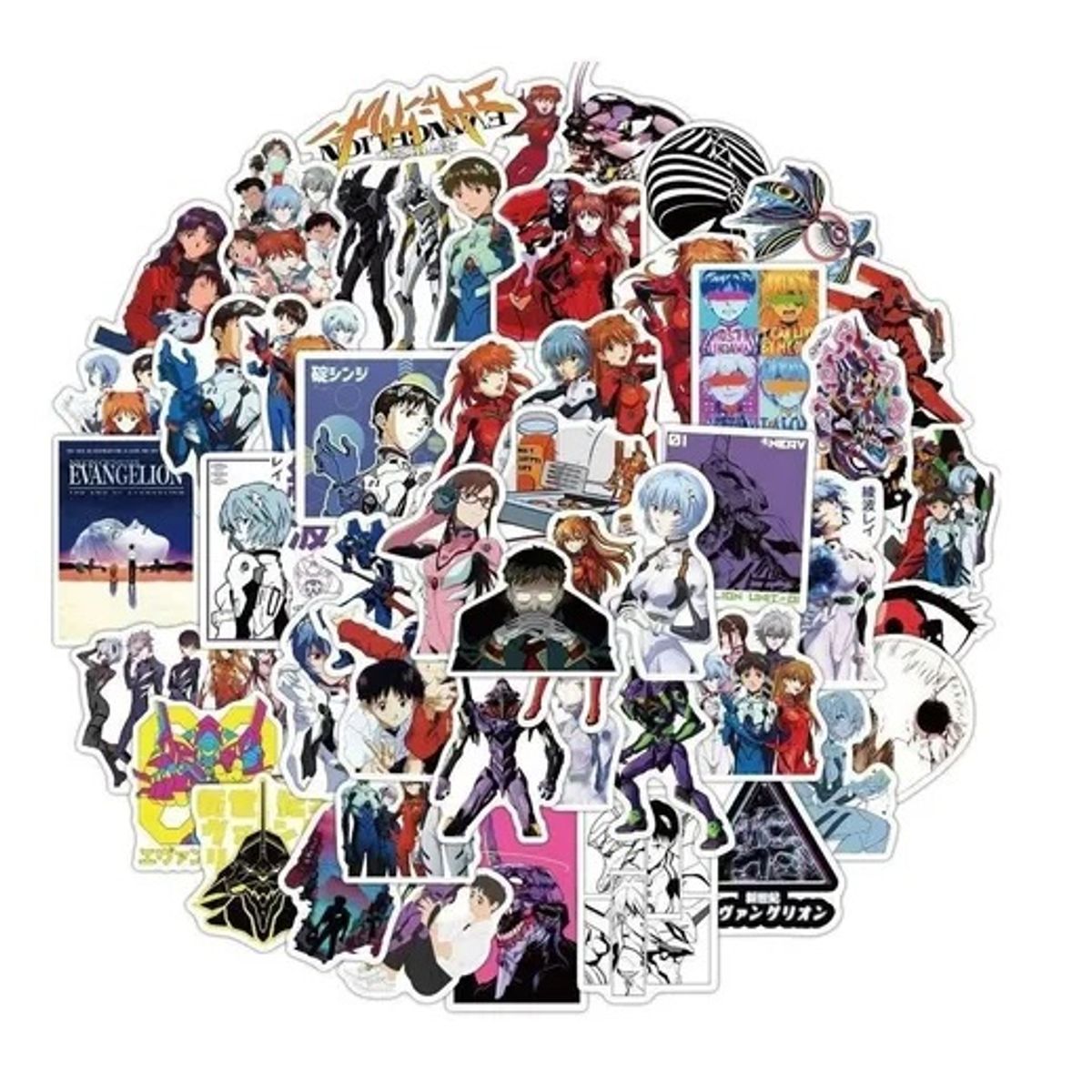 GARSIL - 50 Stickers Evangelion - Etiquetas Autoadhesivas