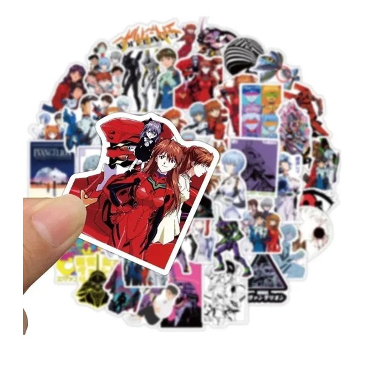 GARSIL - 50 Stickers Evangelion - Etiquetas Autoadhesivas