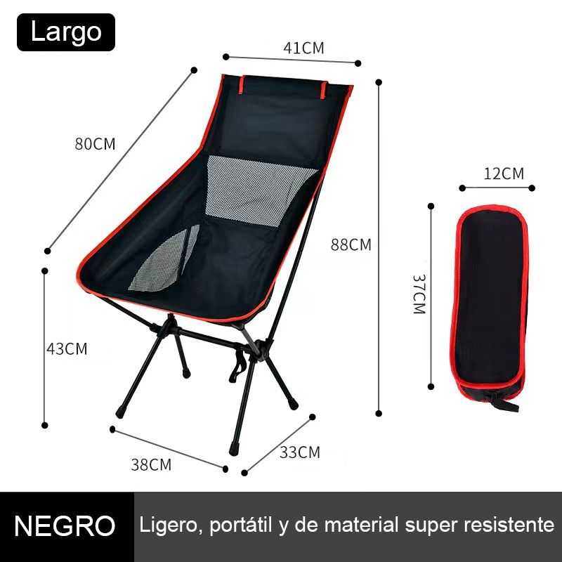 DEFENSOR FOREVER - Silla Plegable Para Camping Negro