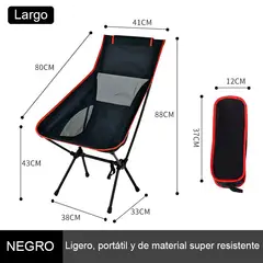 DEFENSOR FOREVER - Silla Plegable Para Camping Negro