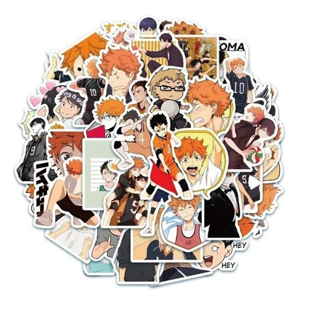 GARSIL - 50 Stickers Haikyuu - Etiquetas Autoadhesivas