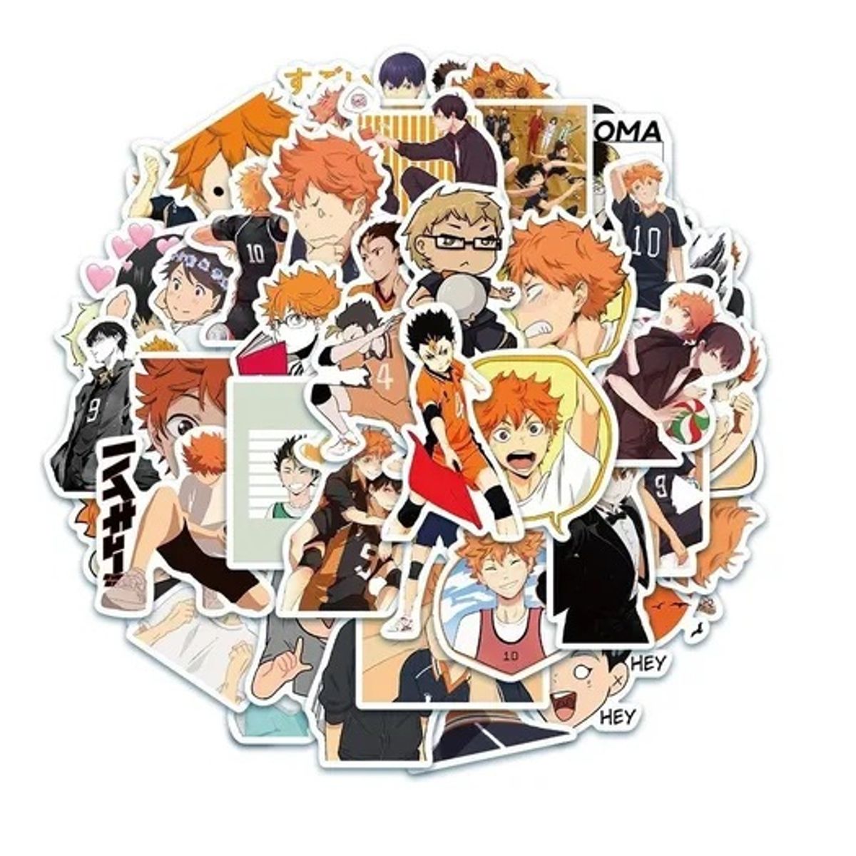 GARSIL - 50 Stickers Haikyuu - Etiquetas Autoadhesivas