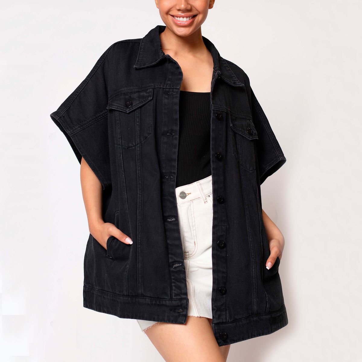 MOMCHIC - Chaqueta Capa Over Size