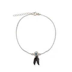 ANDREA COGGIOLA JOYAS - Tobillera Atrapasueño Turquesa Plata Fina 925