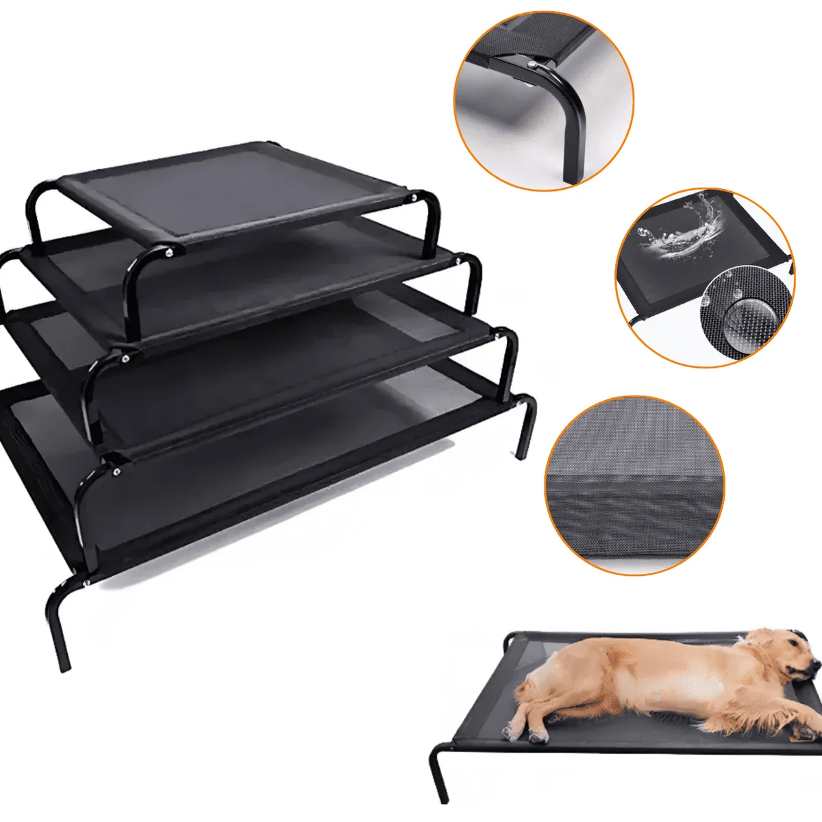 KERU - Cama Refrescante En Altura Para Perros Gatos Elevada Talla S