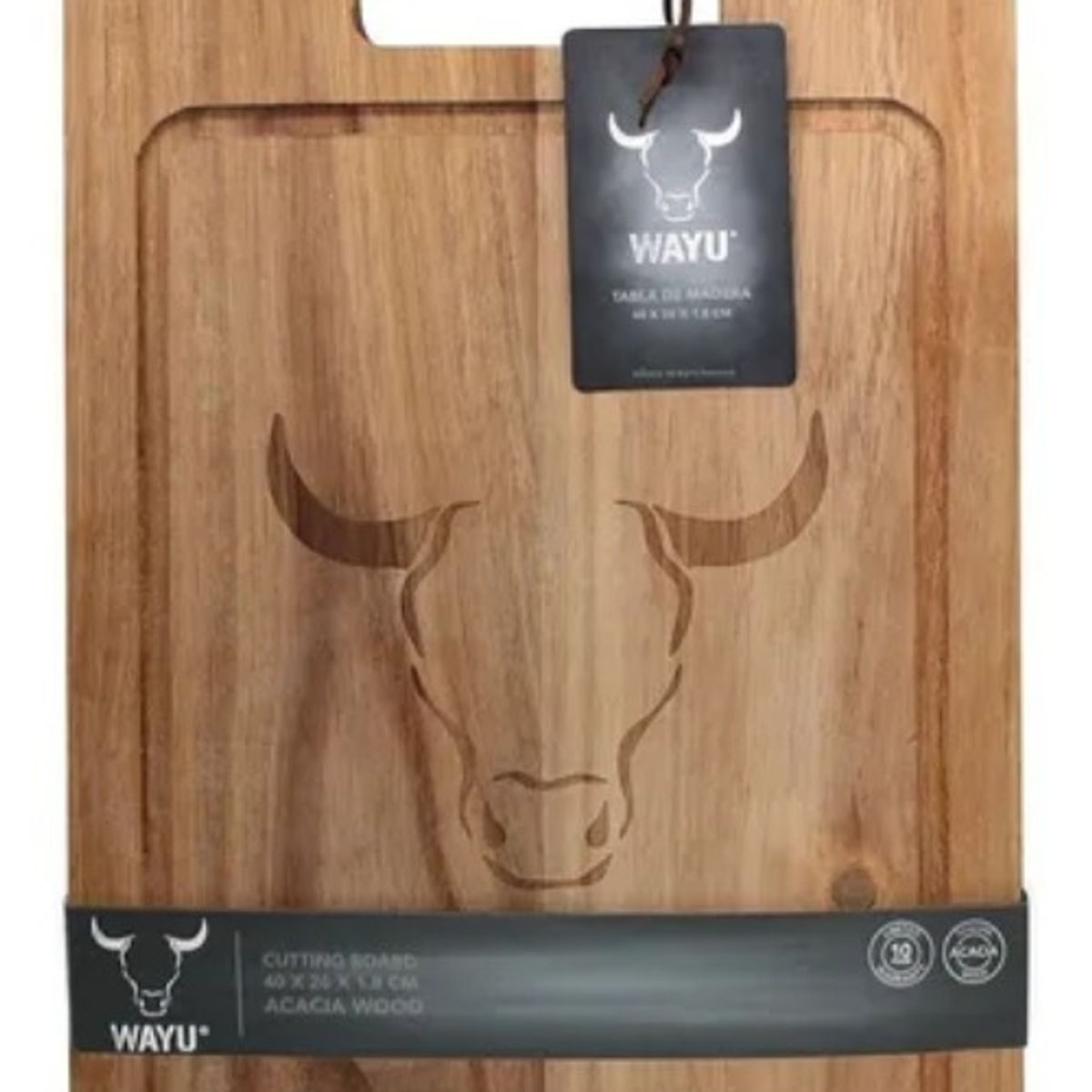 WAYU - Tabla De Cortar Picar Carne 40cm Cocina Asado Parrilla