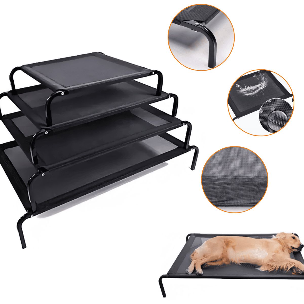 KERU - Cama Refrescante En Altura Para Perros Gatos Elevada Talla M