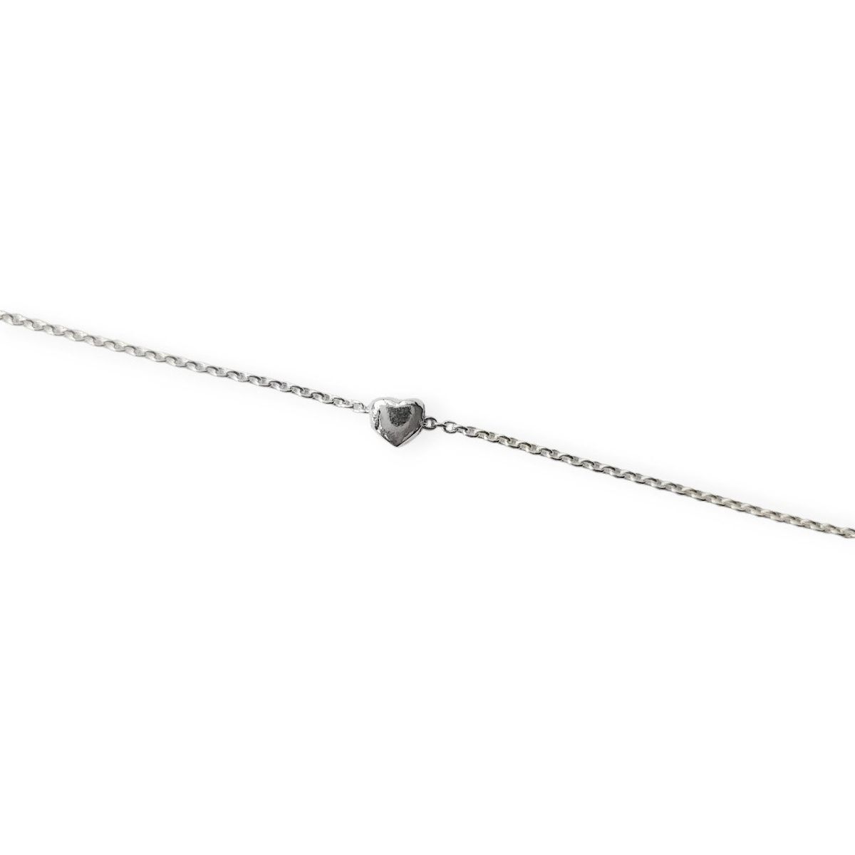 COGGIOLA - Tobillera  Corazón Cadena Eslabón Plata Fina 925