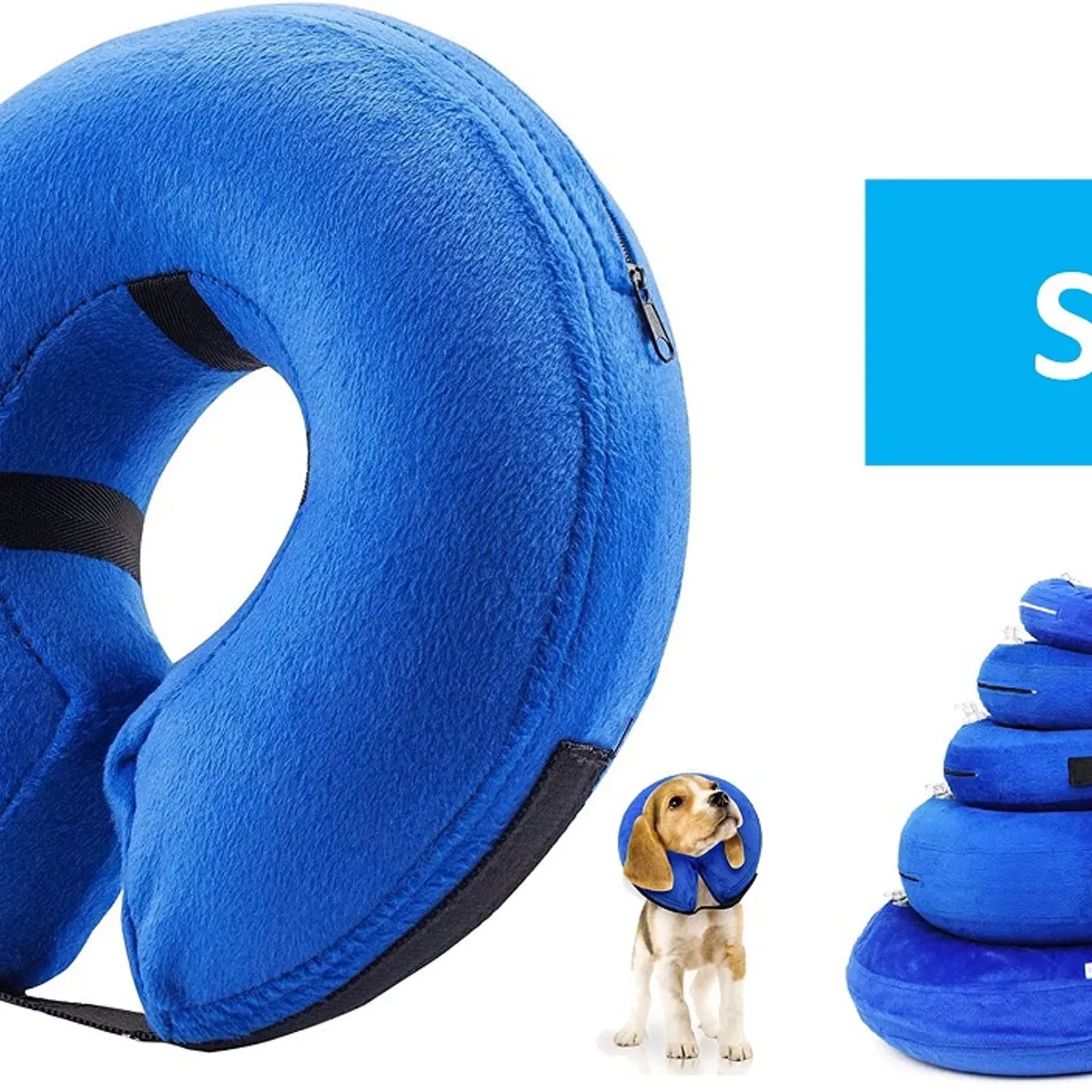 KERU - Collar Inflable Isabelino Anti Mordida Perros Gatos Talla S