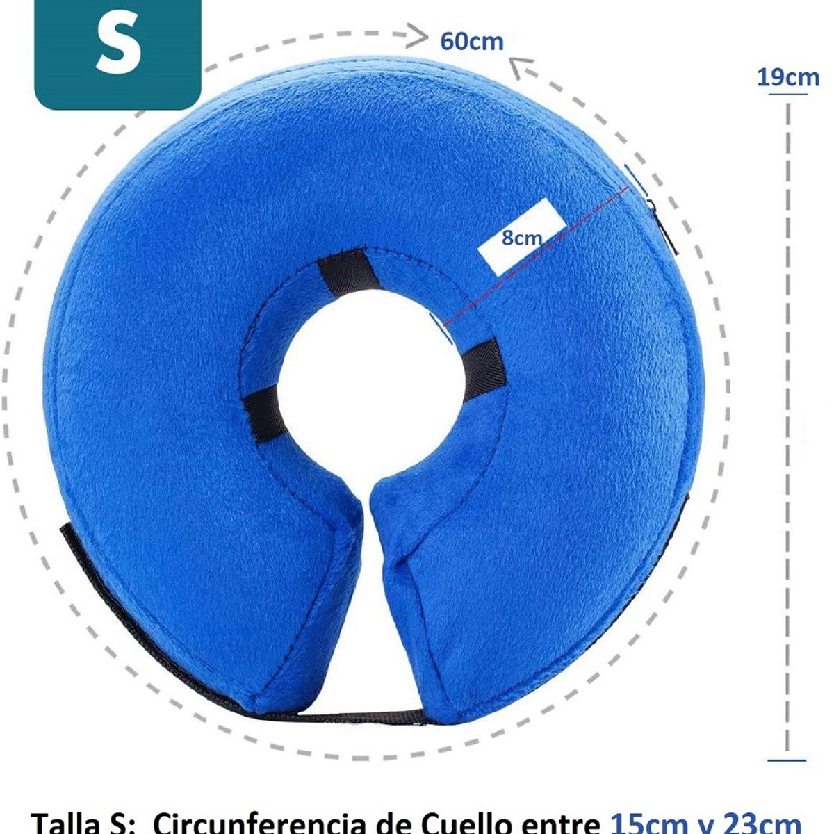 KERU - Collar Inflable Isabelino Anti Mordida Perros Gatos Talla S