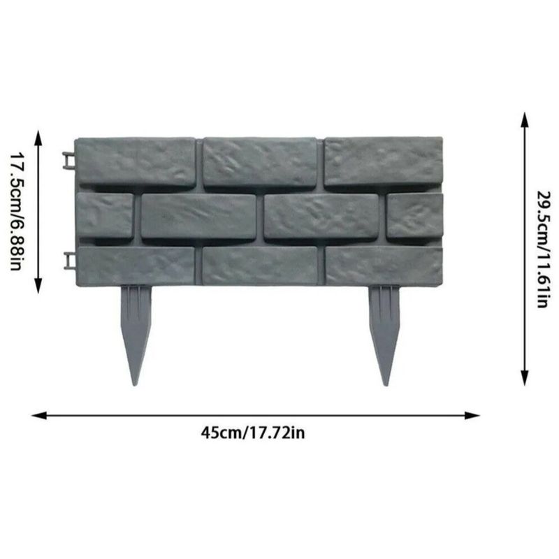 GENERICO - Vallas Tipo Ladrillo para jardin 2 unidades