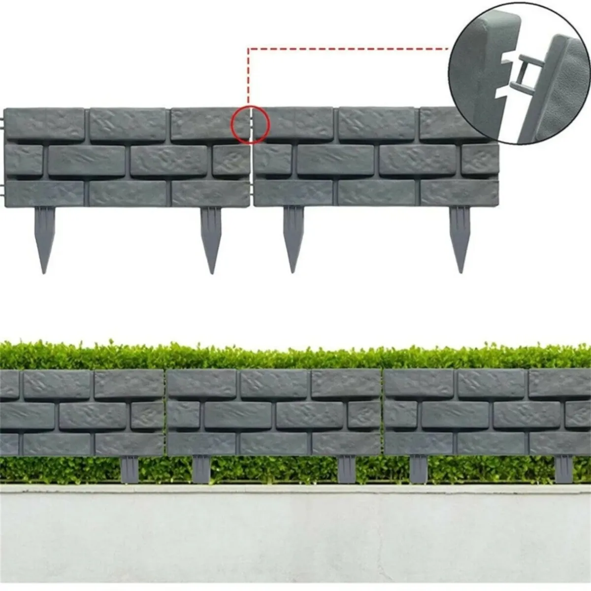 GENERICO - Vallas Tipo Ladrillo para jardin 2 unidades