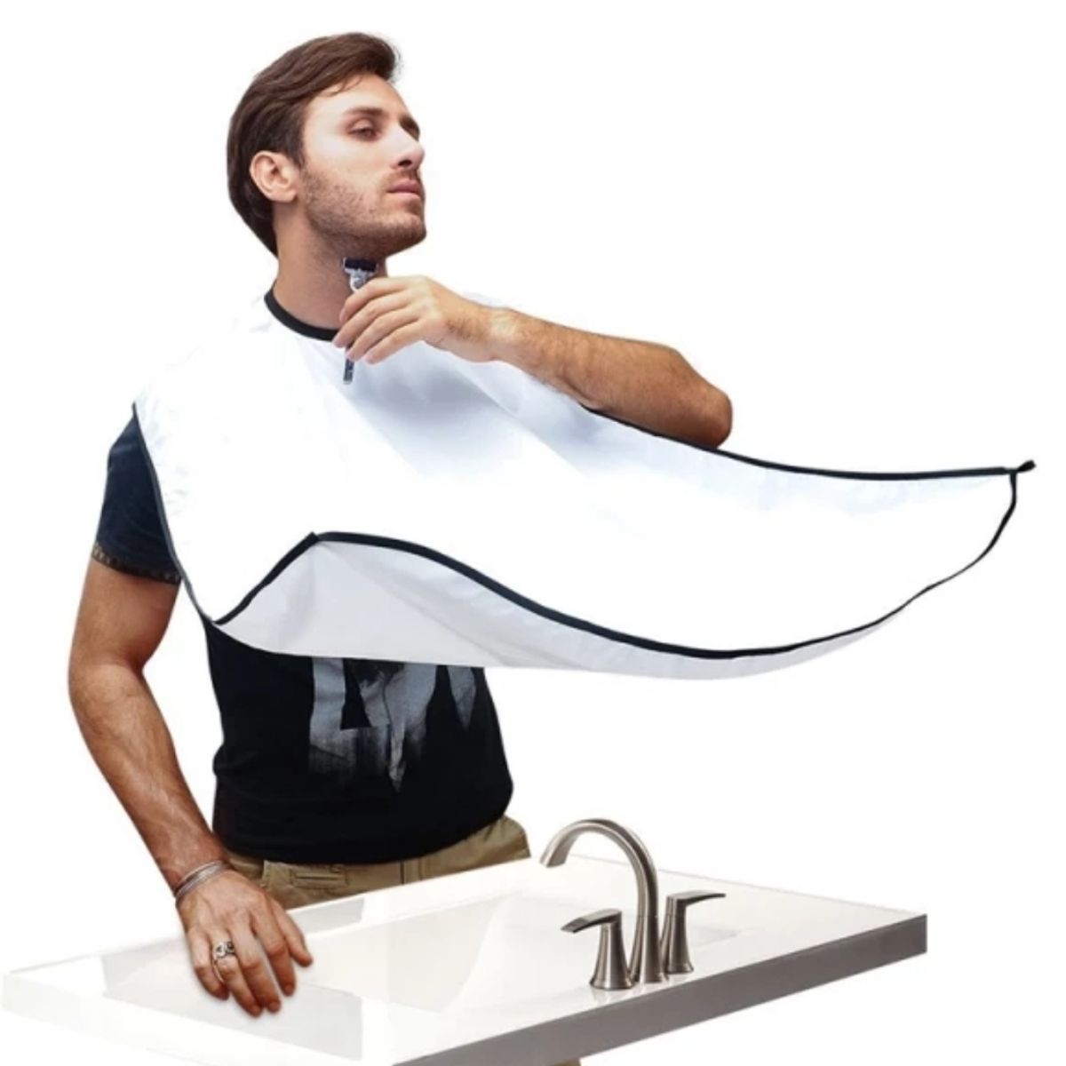 GENERICO - Capa Delantal para corte de Barba  Afeitado Baño
