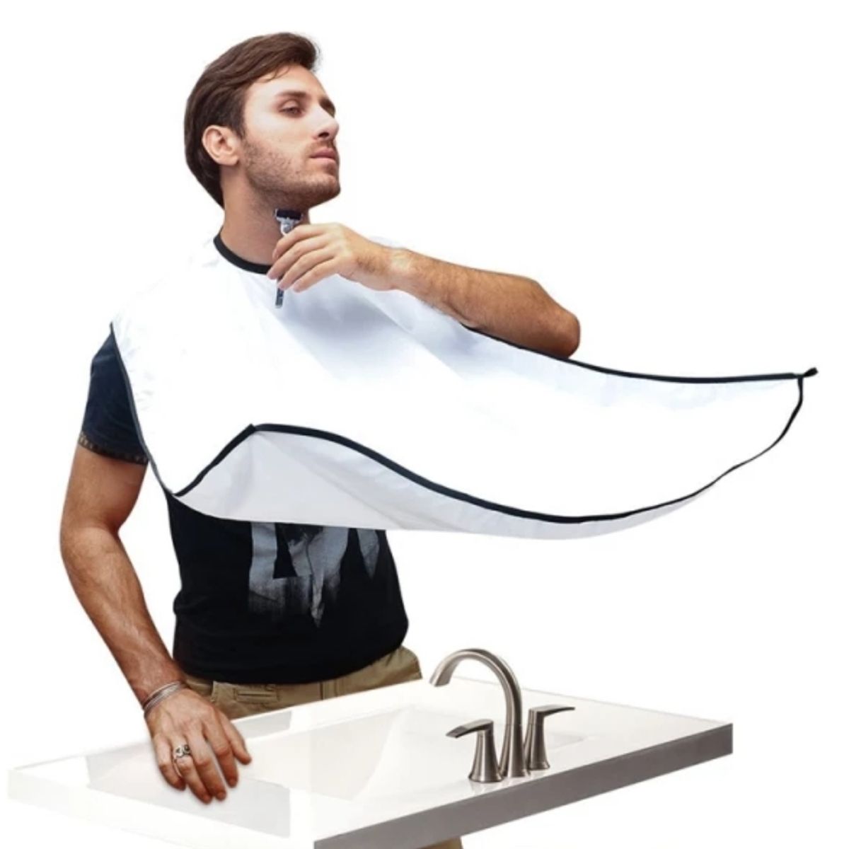 GENERICO - Capa Delantal para corte de Barba  Afeitado Baño