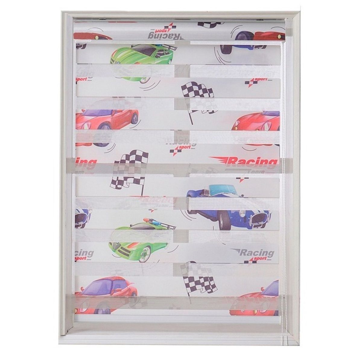 GENERICO - Cortina Roller Dúo Infantil Racing 130x180 cms