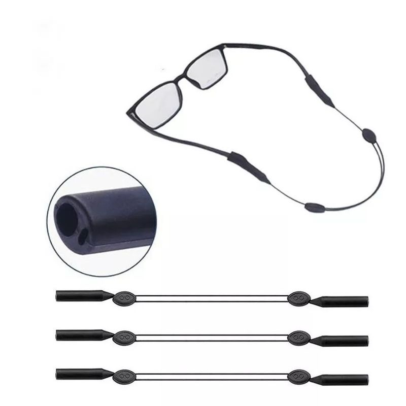 KUANGYE - Strap Amarra Sujeta Lentes Silicona Ajustable Cganchos.