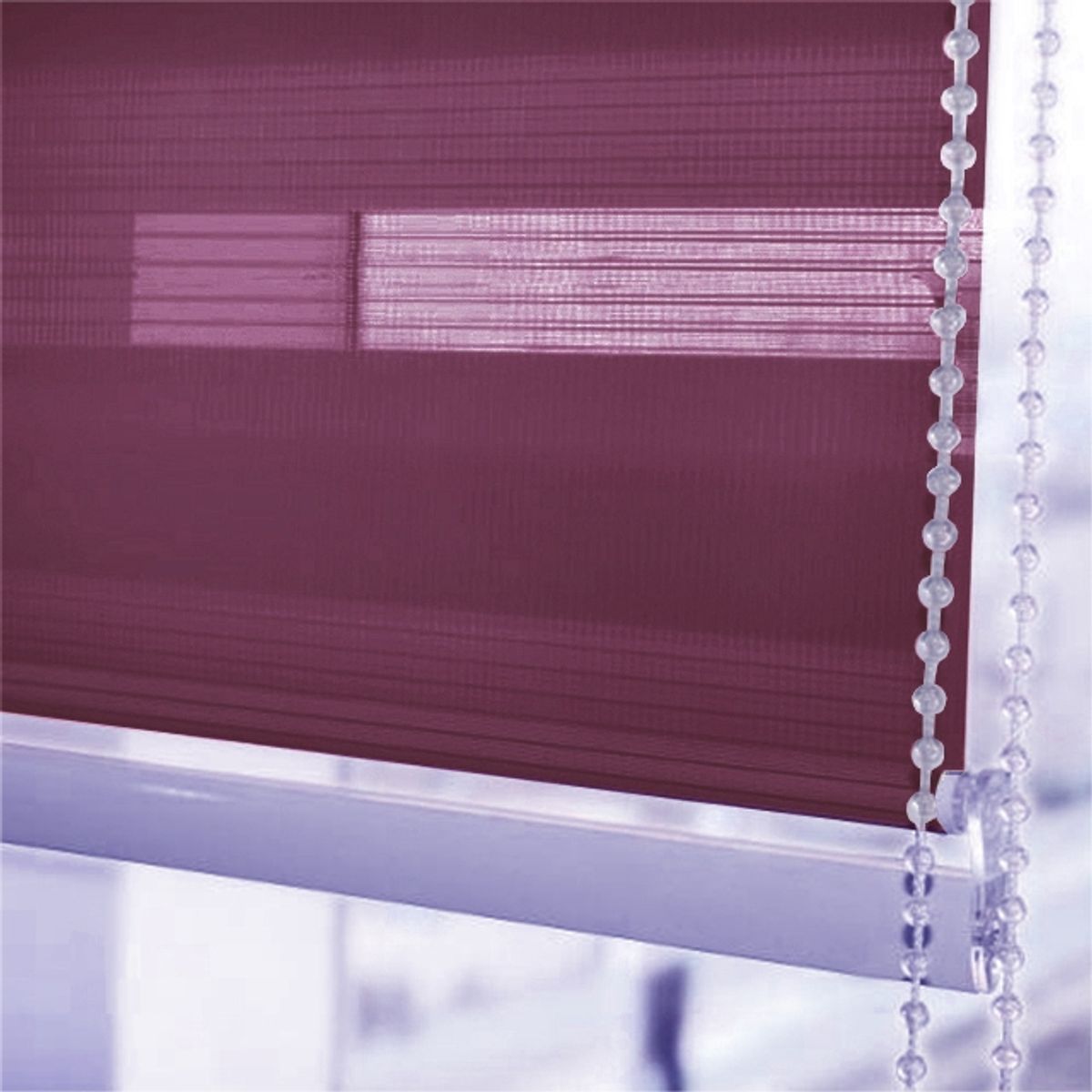 GENERICO - Cortina Roller Duo Día  Noche 120x200 Burdeo