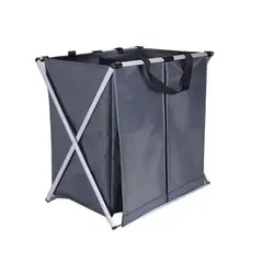 GENERICO - Canasto Ropa Plegable Doble Cesto Ropa Sucia Cesta