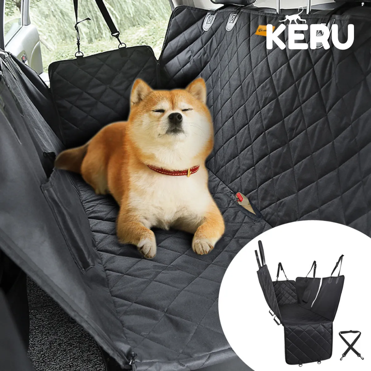 KERU - Protector Asiento - Funda De Auto Para Mascotas Perros Gatos