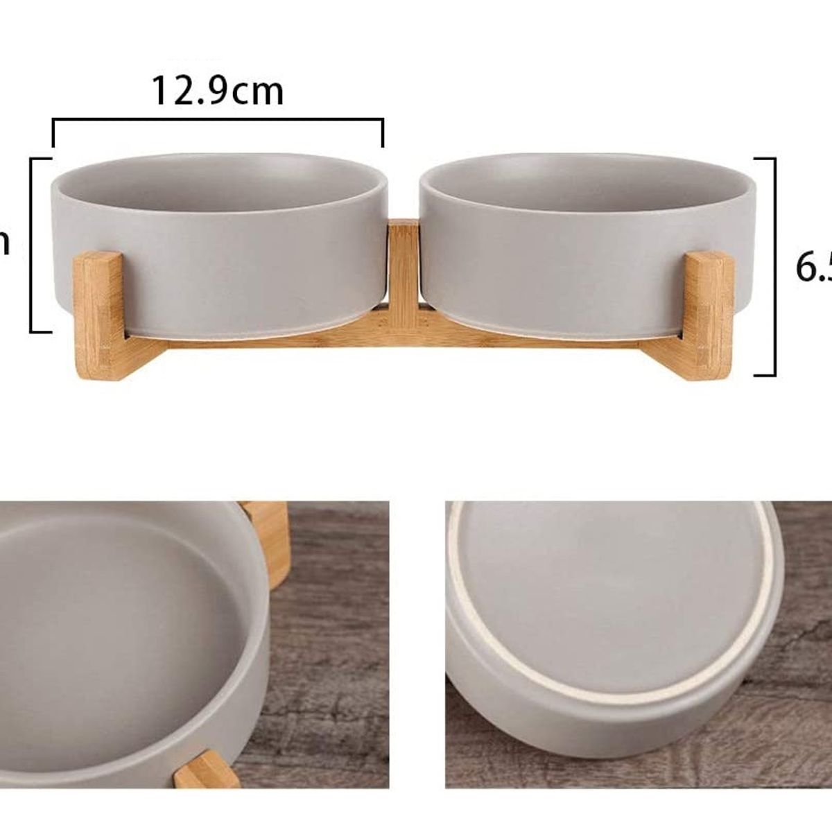 GENERICO - Plato Doble de Ceramica para Perros y Gatos Elegante