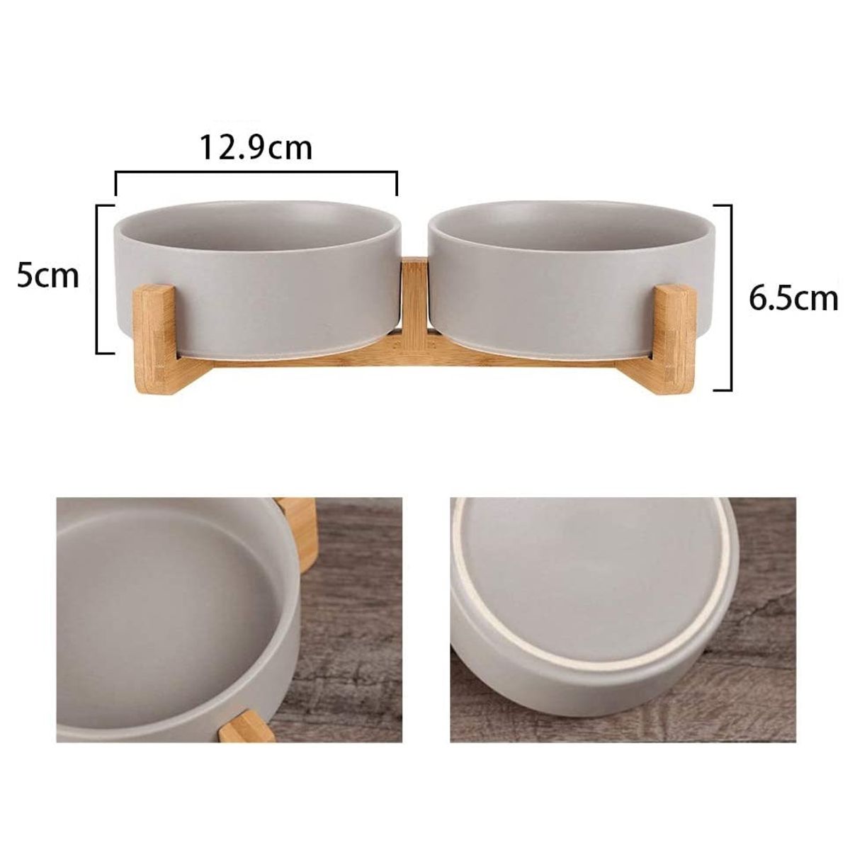 GENERICO - Plato Doble de Ceramica para Perros y Gatos Elegante