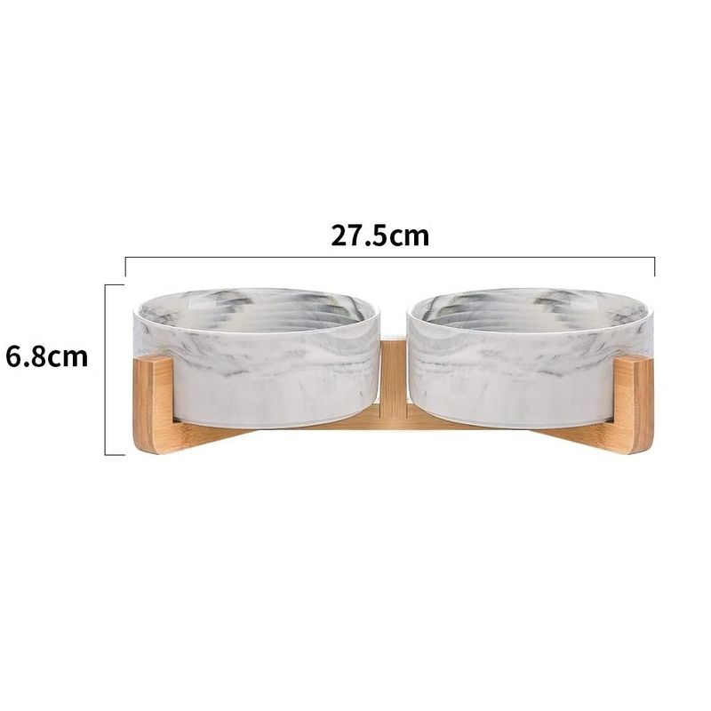 GENERICO - Plato Doble de Ceramica para Perros y Gatos Elegante