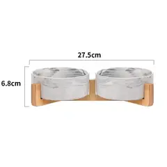 GENERICO - Plato Doble de Ceramica para Perros y Gatos Elegante