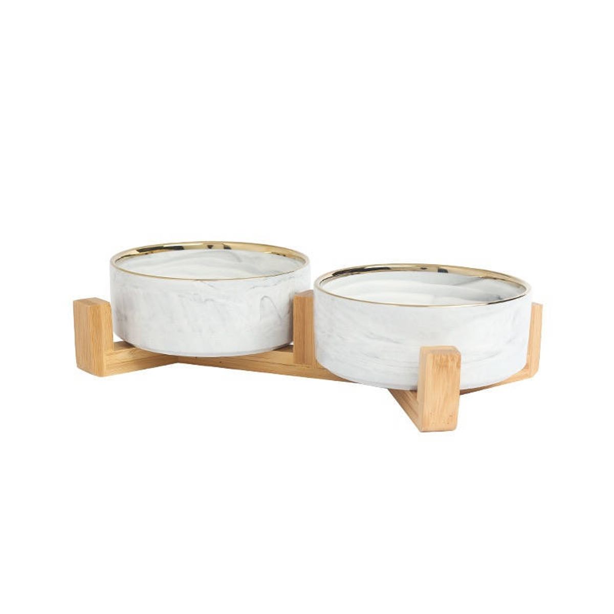 GENERICO - Plato Doble de Ceramica para Perros y Gatos Elegante