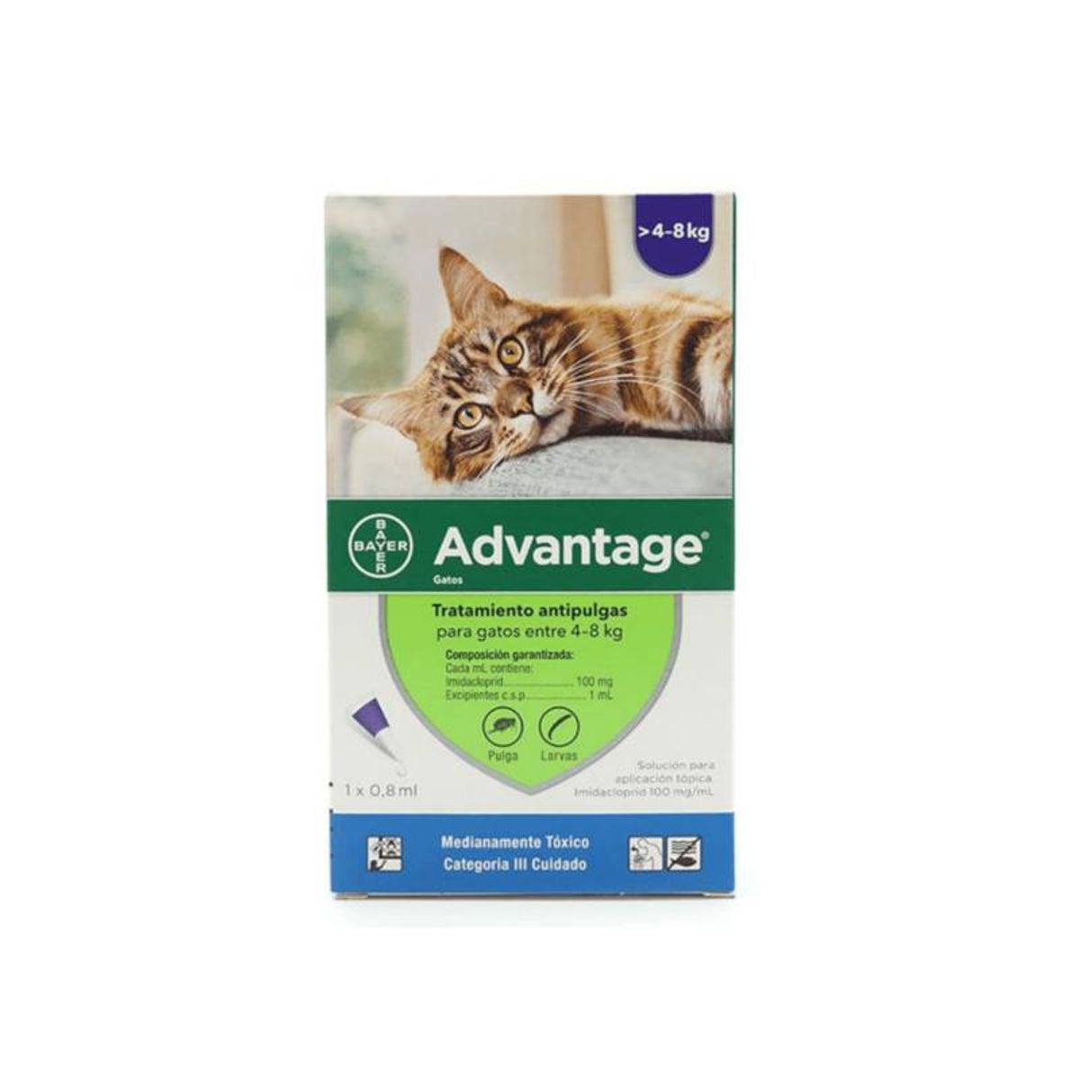 ELANCO - Advantage® - Pipeta Antipulga para Gatos de 4 a 8kg