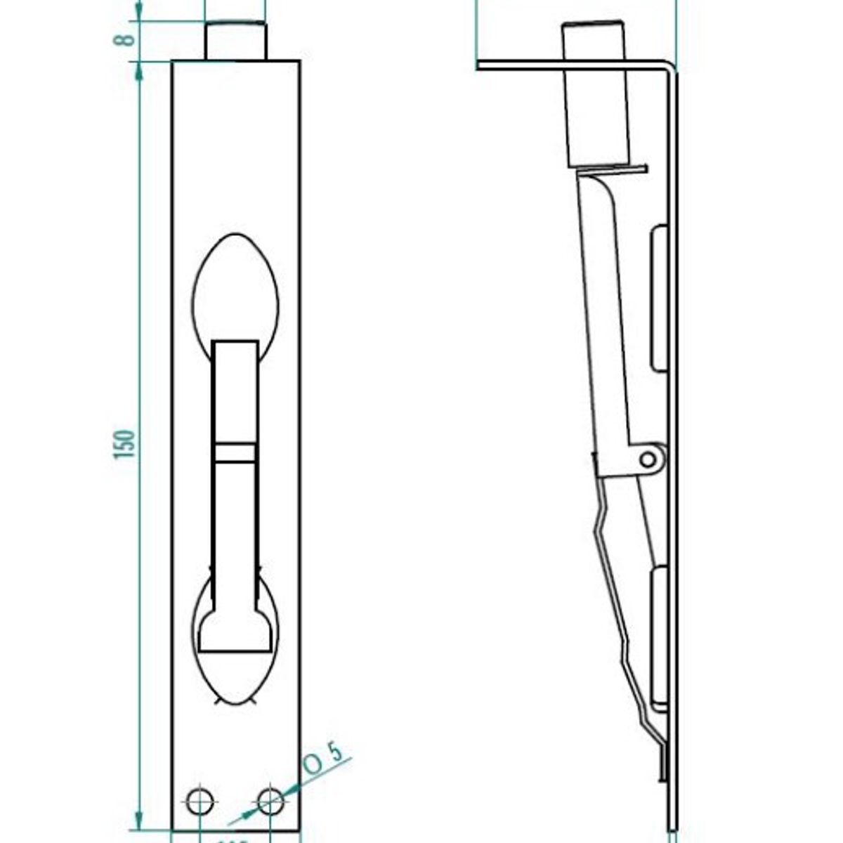 ODIS - Pack 2 Picaportes Odis 150mm - Plata