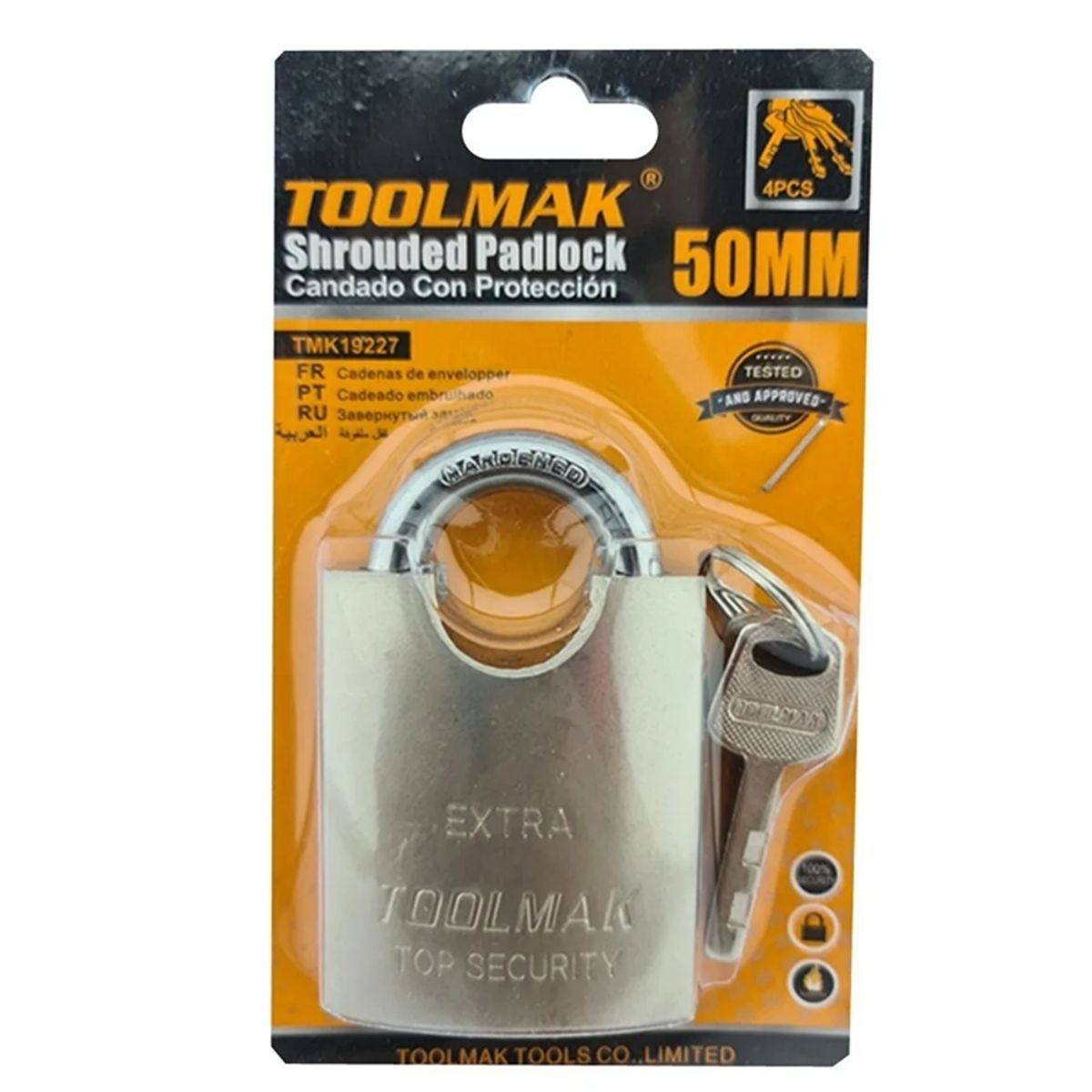 GENERICO - Candado De Seguridad Con Proteccion Acero 50mm Toolmak