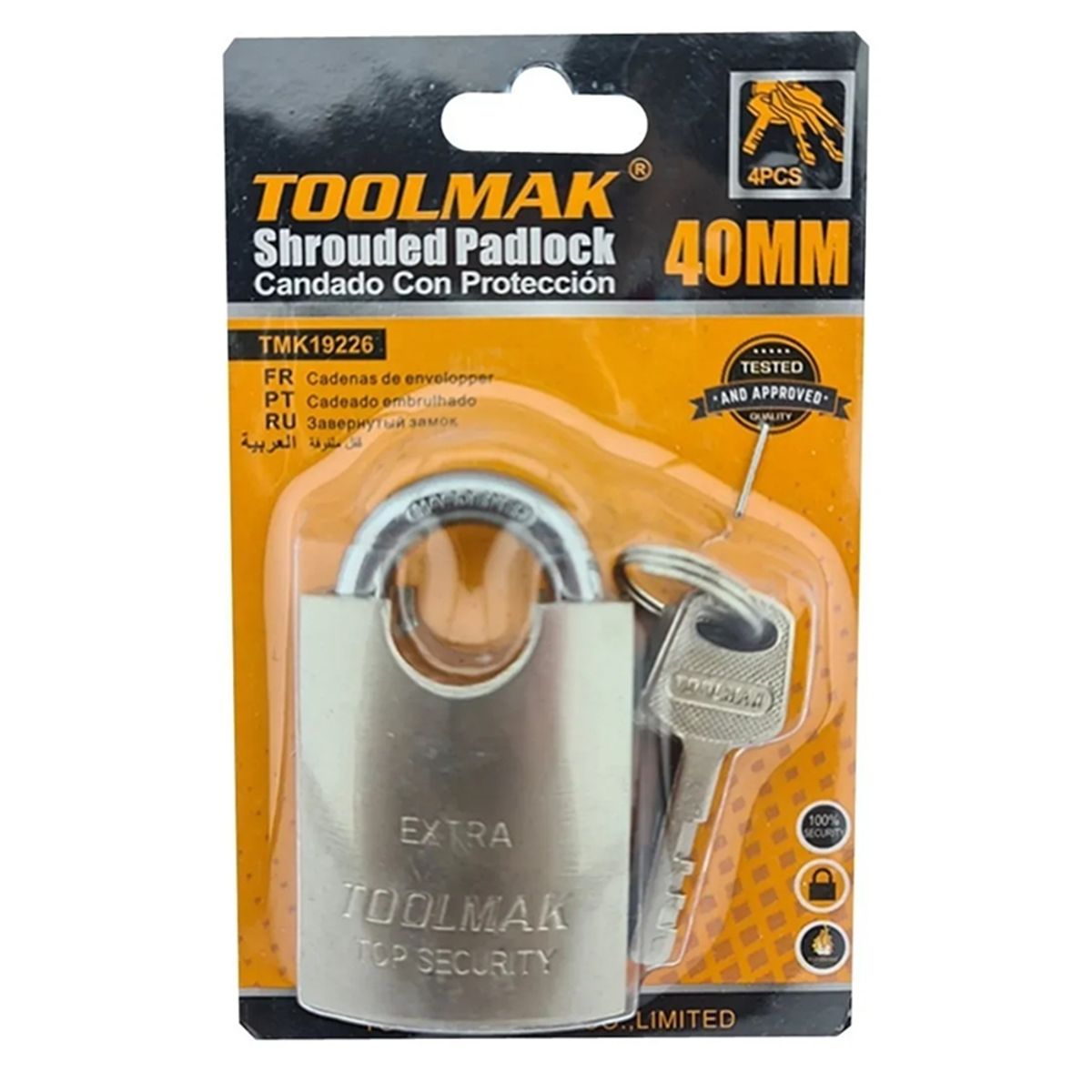 GENERICO - Candado De Seguridad Con Proteccion Acero 40mm Toolmak