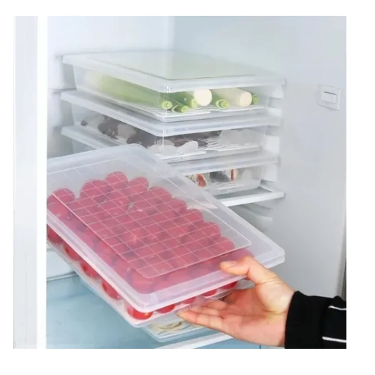 GENERICO - Taper Tupper Organizador Plastico Para Comida Nevera.