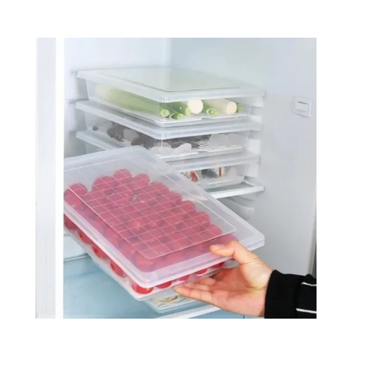 GENERICO - Taper Tupper Organizador Plastico Para Comida Nevera.