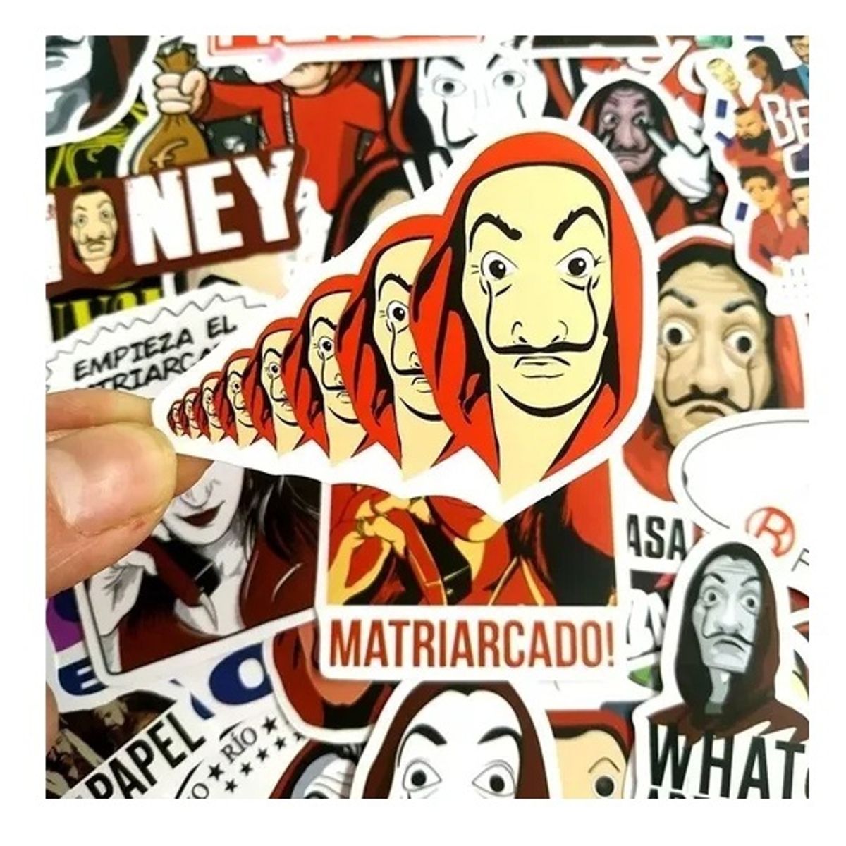 GARSIL - 50 Stickers La Casa De Papel - Etiquetas Autoadhesivas