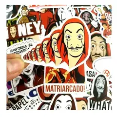 GARSIL - 50 Stickers La Casa De Papel - Etiquetas Autoadhesivas