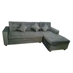 MUEBLERIA LATINA - SECCIONAL FELPA LATINA DERECHO GRIS OSCURO