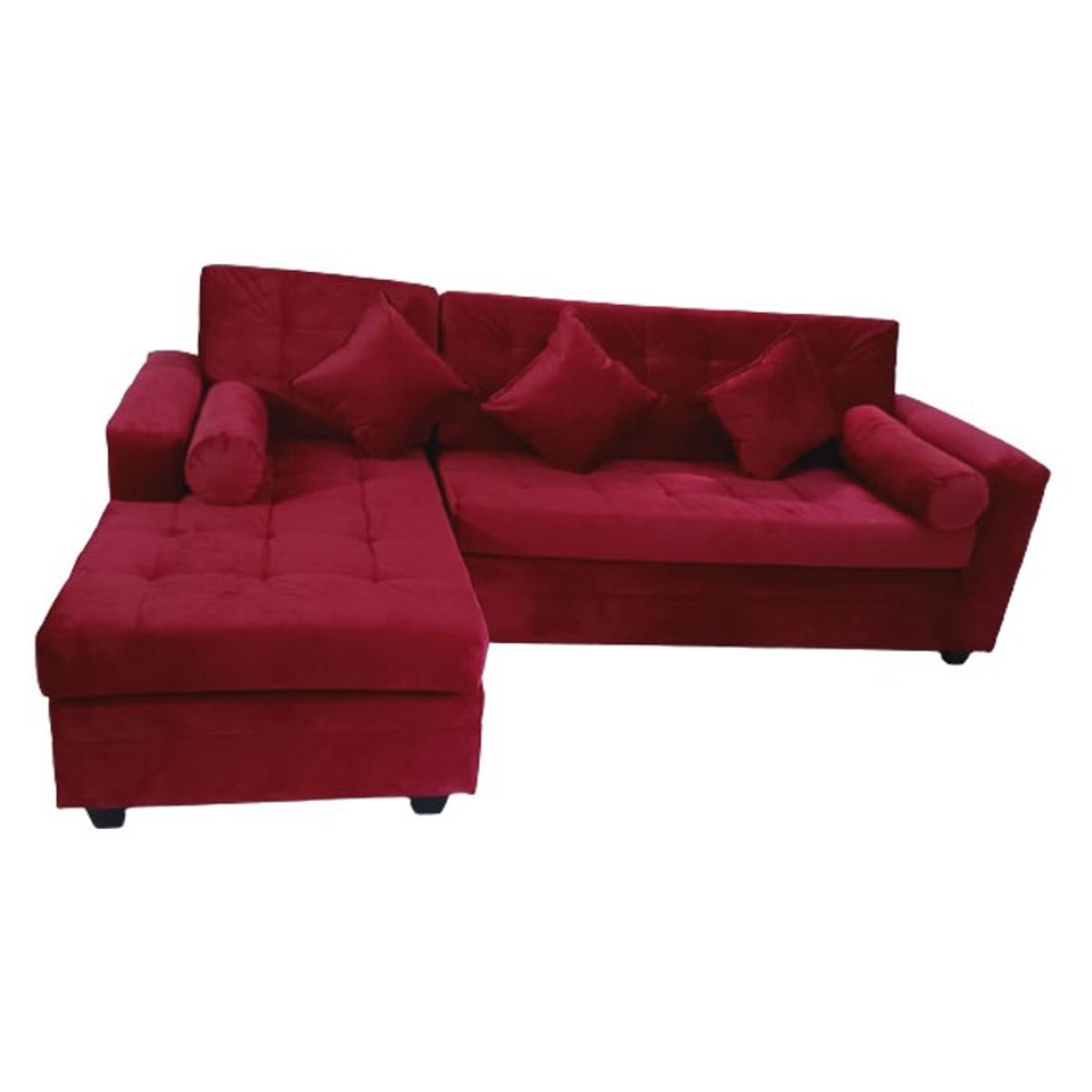 MUEBLERIA LATINA - SECCIONAL FELPA LATINA IZQUIERDO ROJO