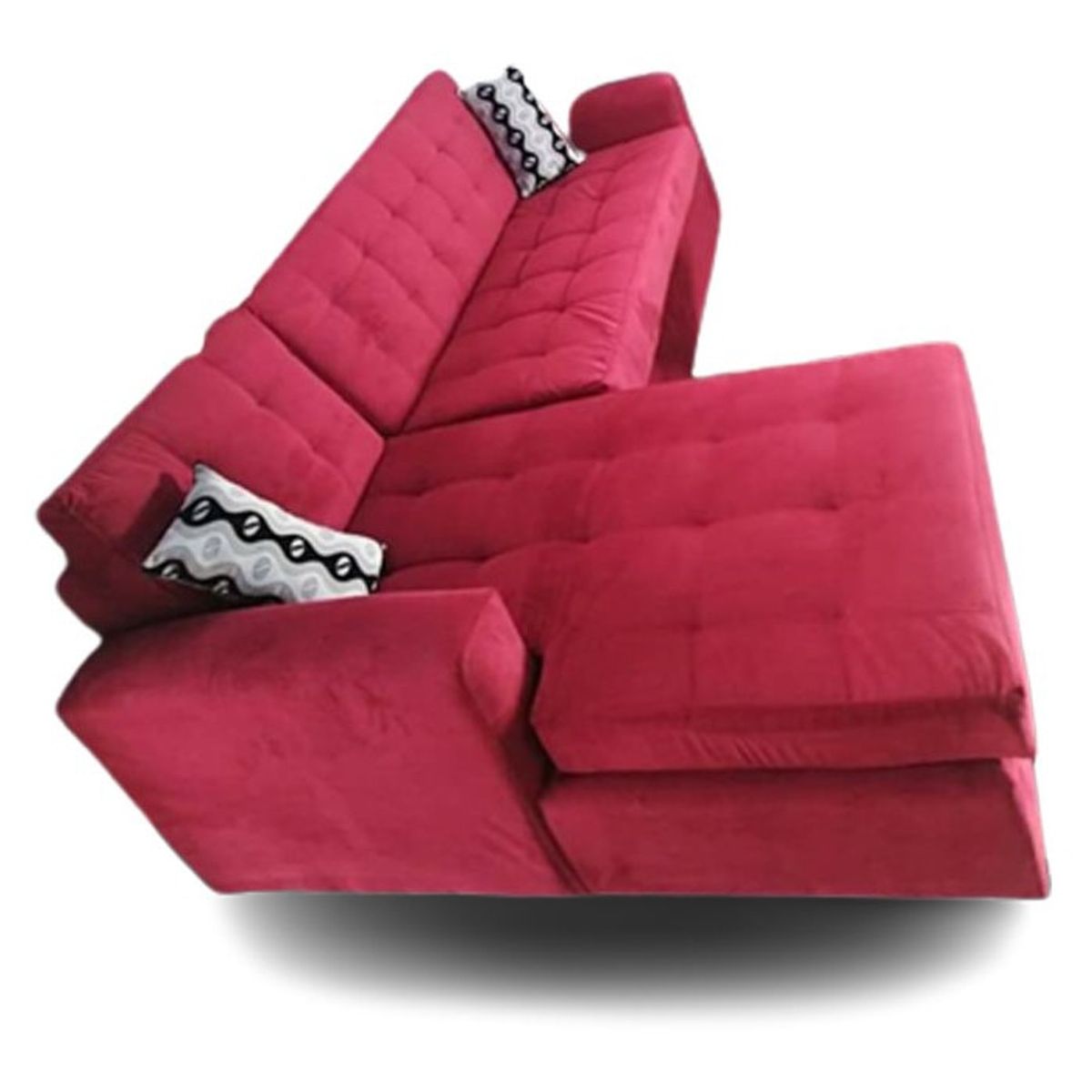 MUEBLERIA LATINA - SECCIONAL FELPA LATINA IZQUIERDO ROJO