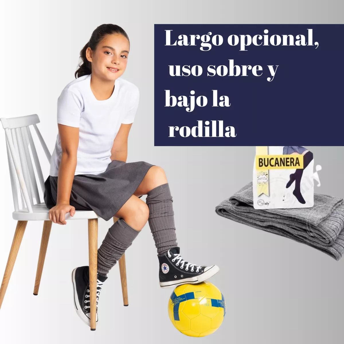 EVERSO - pack 6 pares de calcetas Largas Bucaneras Escolares.