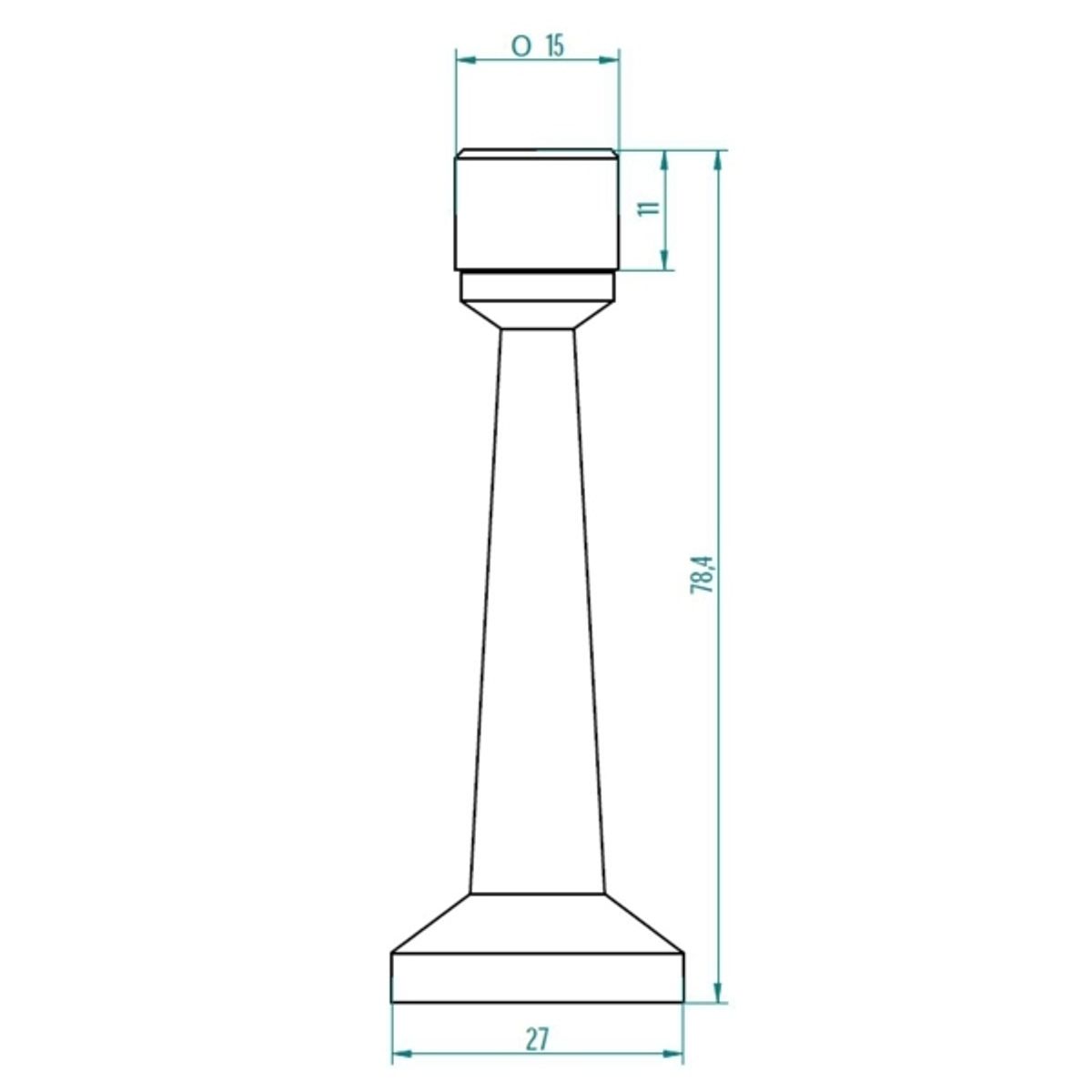 ODIS - Tope Puerta Odis Recto a Muro - Plata Satinado