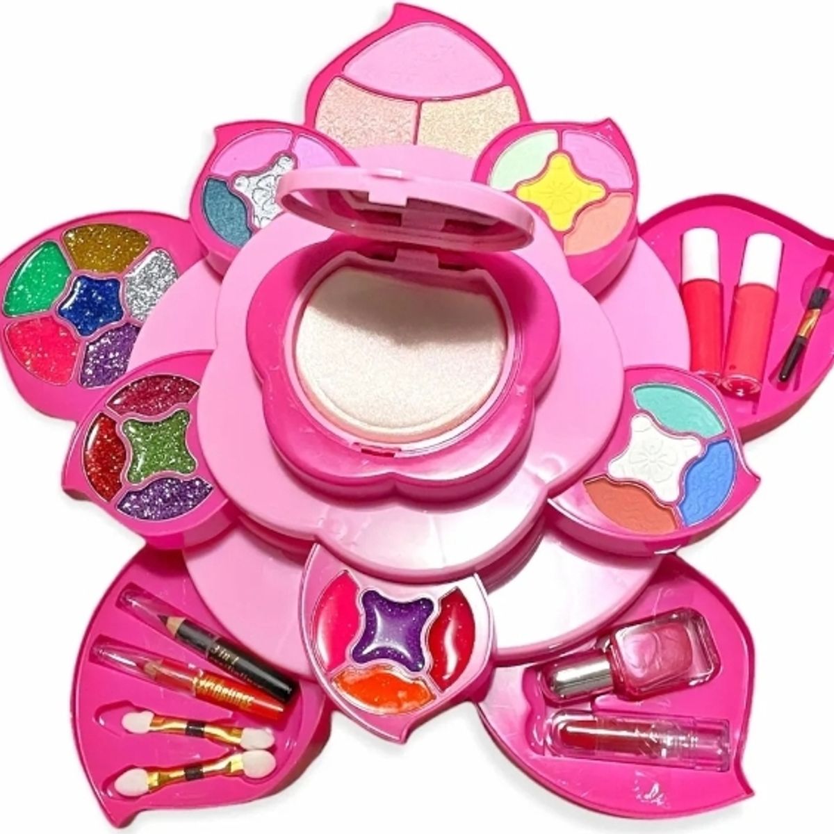 GENERICO - Maquillaje Infantil lavable no tóxico diseño flor 19 tonos
