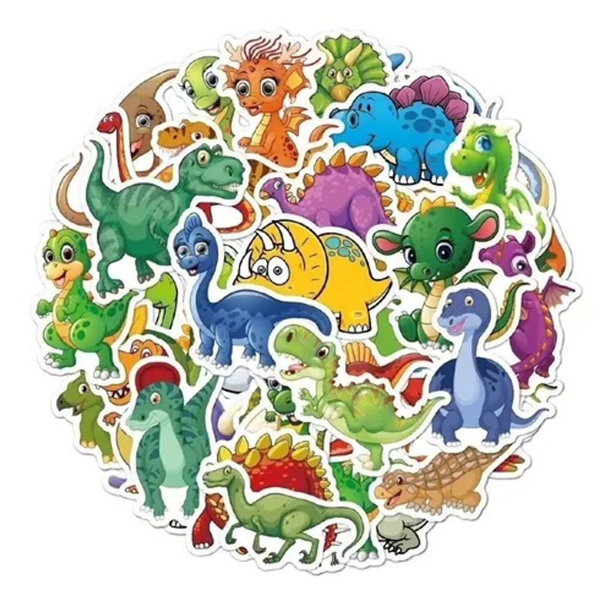 GARSIL - 50 Stickers Dinosaurio Bebé - Etiquetas Autoadhesivas