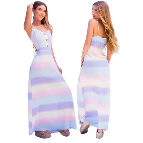 GENERICO - Vestido Largo Mujer - Tie Dye Iris