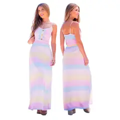 GENERICO - Vestido Largo Mujer - Tie Dye Iris