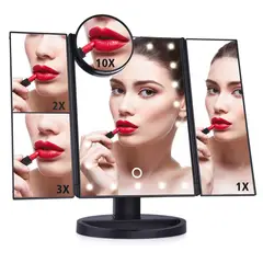 GENERICO - Espejo Maquillaje 22 Luces Led Aumento X1x2 X3 X10 Giratorio