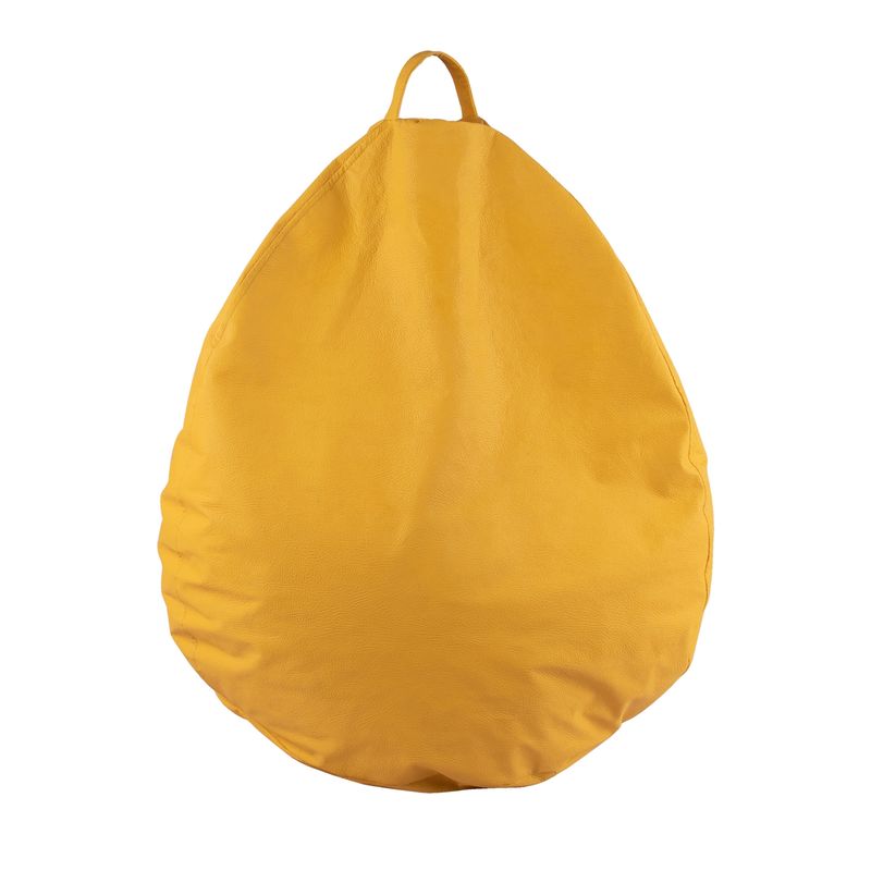 GENERICO - Pouf Pera Infantil Amarilla Eco Cuero 50x50x50 cm Máxima Design