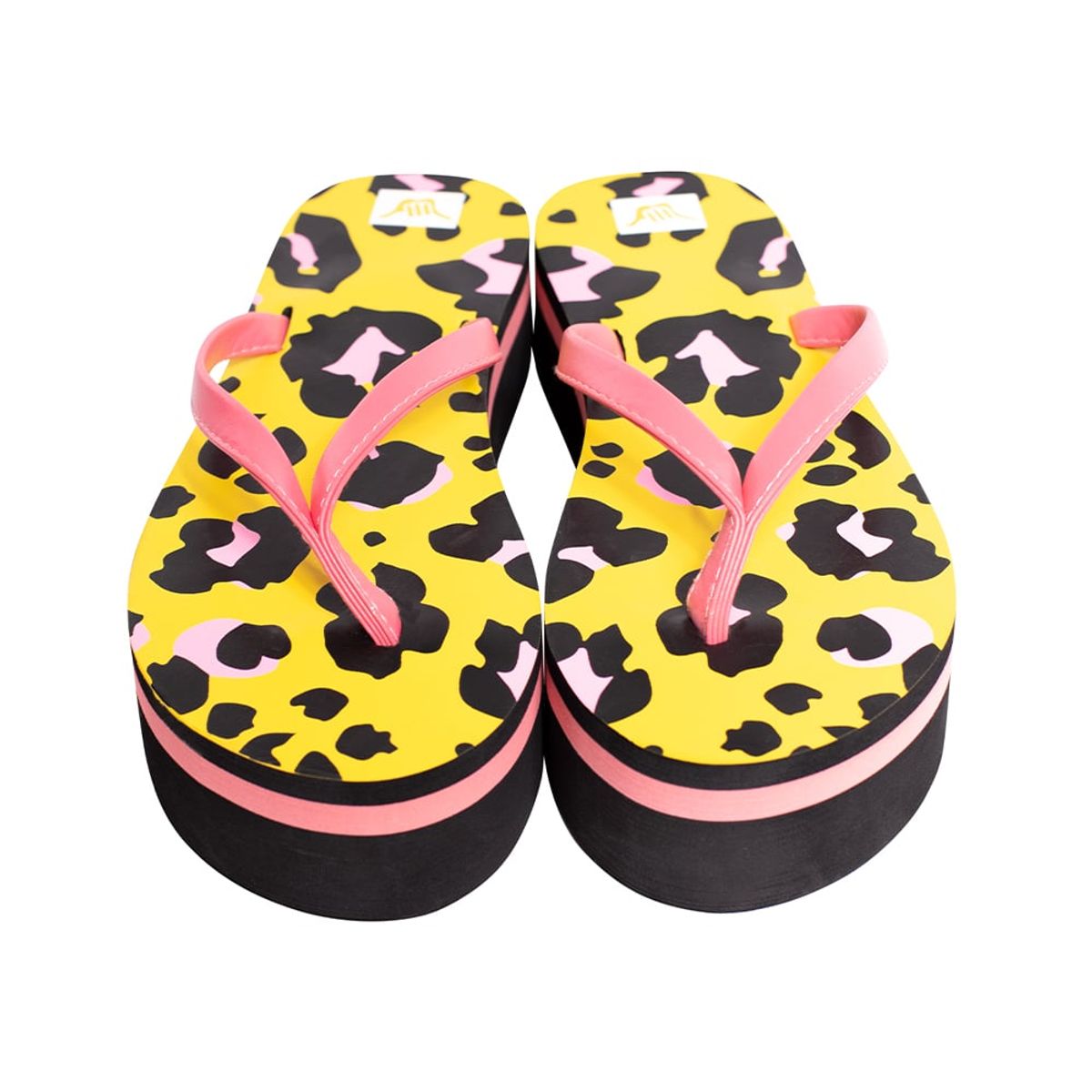 HANG LOOSE - Sandalias Mujer Hawaianas Animal Print C/Plataforma Amarillo Hang Loose