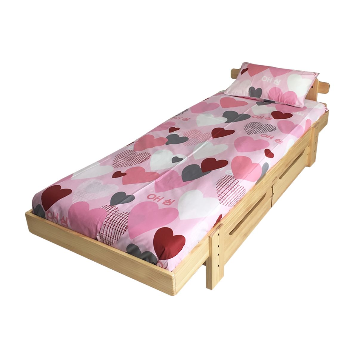 GROWME - Funda de plumón CORAZONES 1 plaza (140x220) cama cubrecamas Algodón