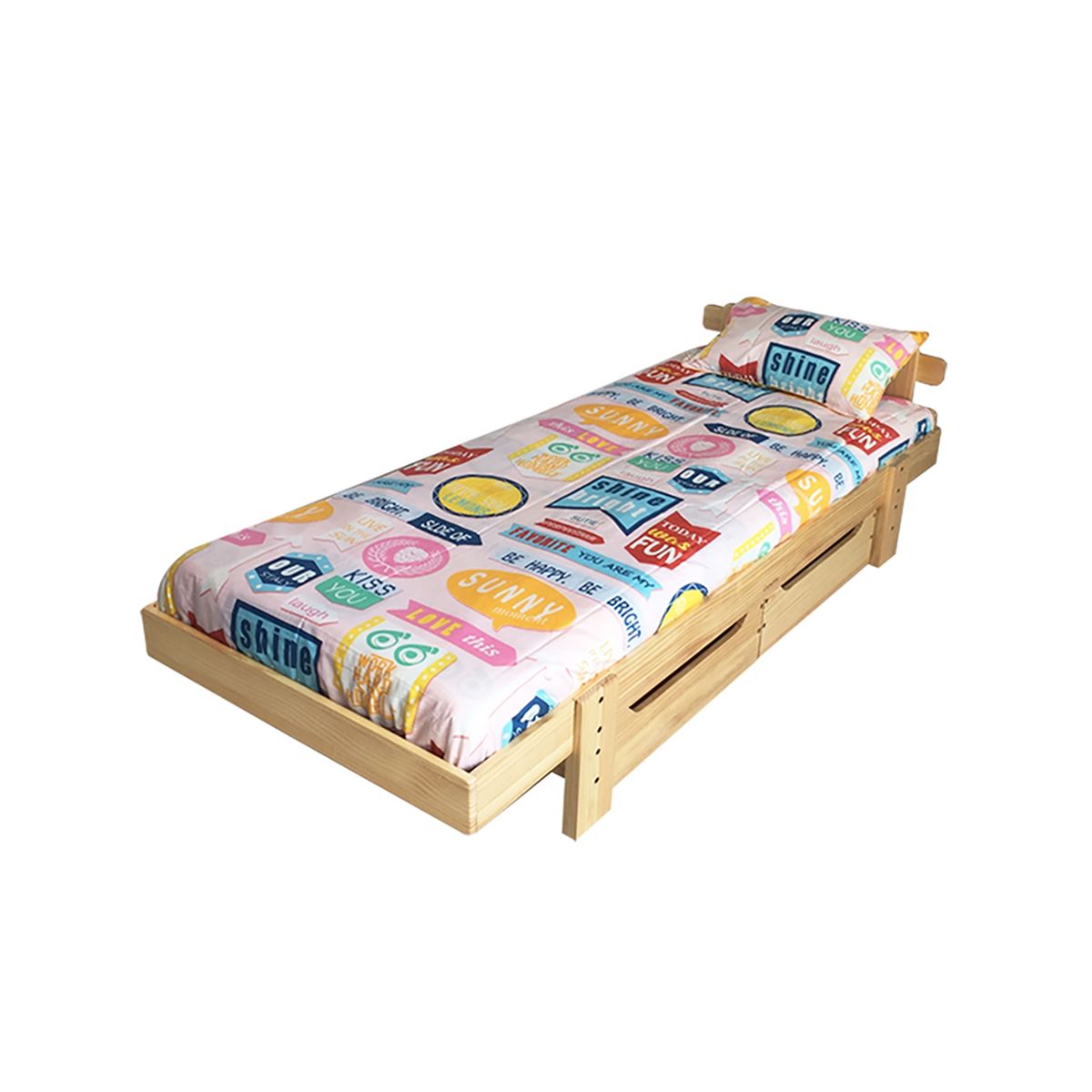 GROWME - Funda de plumón SUNNY WORDS 1 plaza (140x220) cama cubrecamas Algodón